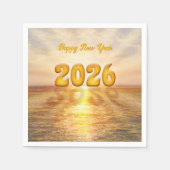 Serviette En Papier Bonne Année 2026 (texte personnalisable) (Devant)