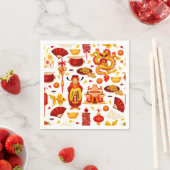 Serviette En Papier Bonne année chinoise (En situation)