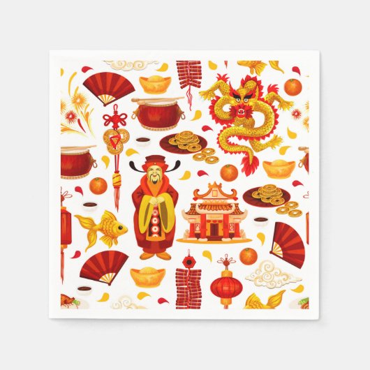 Serviette En Papier Bonne année chinoise (Devant)