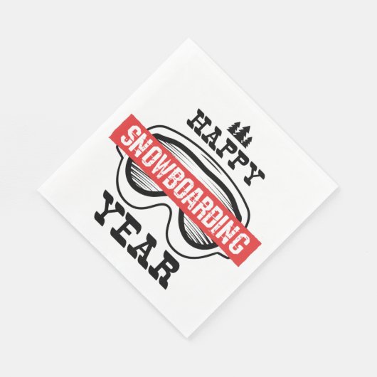Serviette En Papier Bonne année de snowboard (Coin)