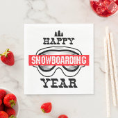 Serviette En Papier Bonne année de snowboard
