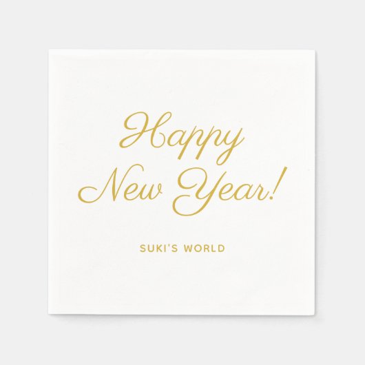 Serviette En Papier Bonne année Elégante et personnalisée (Devant)