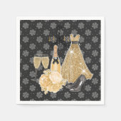 Serviette En Papier Bonne année en or (Devant)