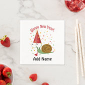 Serviette En Papier Bonne année ! Escargot (En situation)