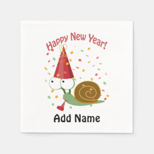 Serviette En Papier Bonne année ! Escargot