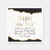Serviette En Papier Bonne année et souhaits Gold Agate (Devant)
