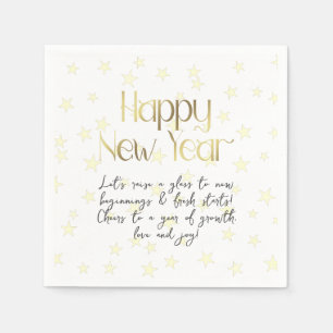 Serviette En Papier Bonne année et voeux or