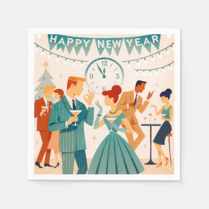 Serviette En Papier Bonne année milieu du siècle La danse du Martini