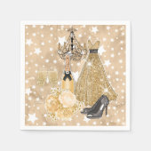 Serviette En Papier Bonne Année Or (Devant)
