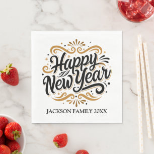 Serviette En Papier Bonne Année Personnalisé