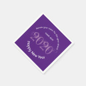 Serviette En Papier Bonne Année RENEW VISION 2020 Papier VIOLET (Coin)