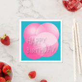 Serviette En Papier Bonne Anniversaire Bubbles rose choisir Arrière - (En situation)