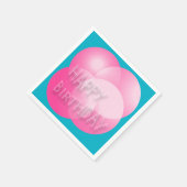 Serviette En Papier Bonne Anniversaire Bubbles rose choisir Arrière - (Coin)