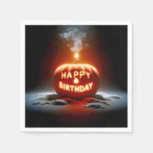 Serviette En Papier Bonne bougie Jack-o-lanterne pour anniversaire
