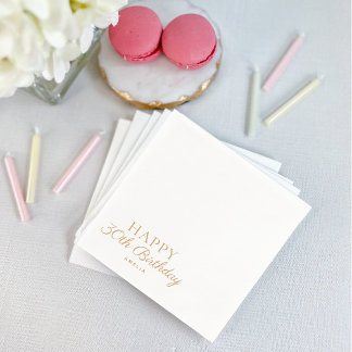 Serviette En Papier Bonne calligraphie d'anniversaire Personnalisée