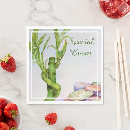 Serviette En Papier Bonne chance Bamboo Party (En situation)