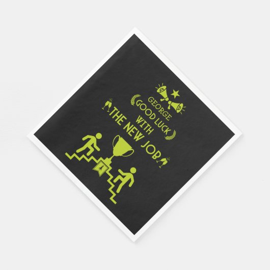 Serviette En Papier Bonne Chance Nouveau Travail (Coin)