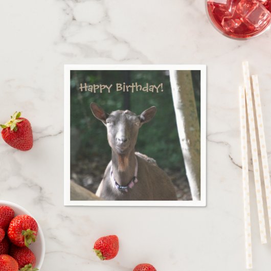 Serviette En Papier Bonne chèvre d'anniversaire (En situation)