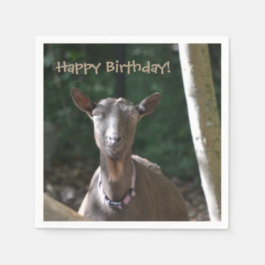 Serviette En Papier Bonne chèvre d'anniversaire (Devant)