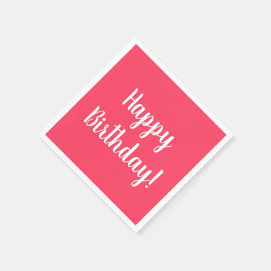 Serviette En Papier Bonne fête d'anniversaire moderne rose (Coin)