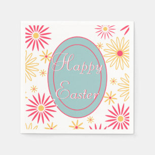 Serviette En Papier Bonne fête de Brunch Floral de Pâques