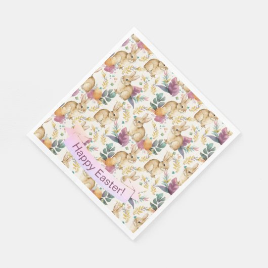 Serviette En Papier Bonne fête de Pâques Bunnies Galore (Coin)