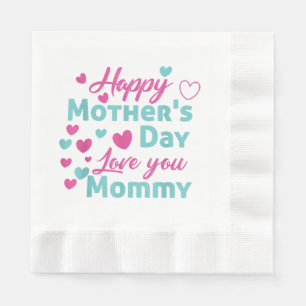 Serviette En Papier Bonne Fête des mères Chemise maman pour maman enfa