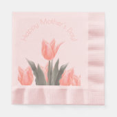 Serviette En Papier Bonne fête des mères ! Fleurs de tulipes de Pêche  (Devant)