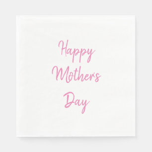 Serviette En Papier Bonne fête des mères rose blanc Simple 2024
