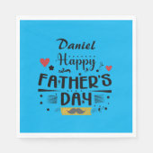 Serviette En Papier Bonne Fête des pères Leaping Grenouilles Coeurs Mo (Devant)