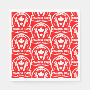 Serviette En Papier Bonne fête du Canada 1er juillet