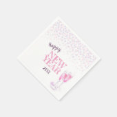 Serviette En Papier Bonne fête du Nouvel An champagne rose (Coin)