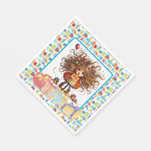 Serviette En Papier Bonne fille d'anniversaire (Coin)