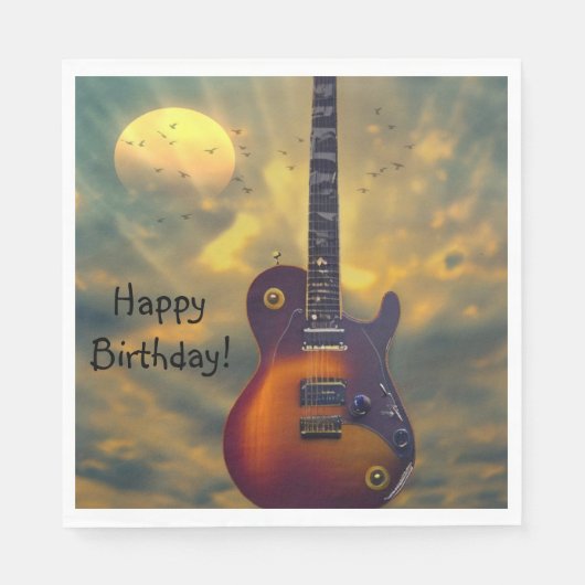 Serviette En Papier Bonne Guitare électrique d'anniversaire (Devant)