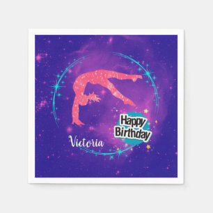 Serviette En Papier Bonne Gymnastique d'anniversaire Galaxy Tumbling