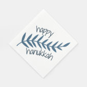Serviette En Papier Bonne Hanoukka (avec Feuilles bleus) (Coin)