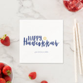 Serviette En Papier Bonne Hanoukka Star de David Holiday Napkin (En situation)