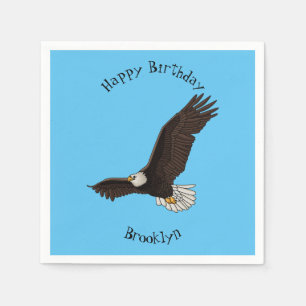 Serviette En Papier Bonne illustration de dessin d'aigle à chauve-sour