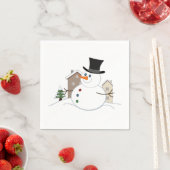 Serviette En Papier Bonne illustration de Noël Snowman (En situation)