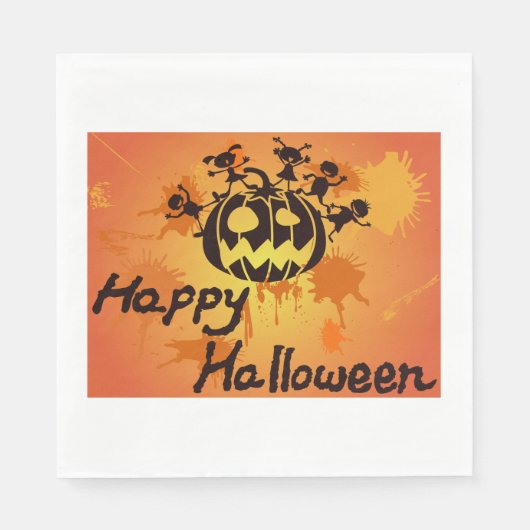 Serviette En Papier Bonne illustration d'Halloween (Devant)