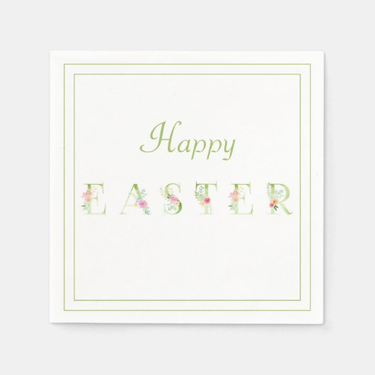 Serviette En Papier Bonne impression florale de Pâques (Devant)