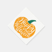 Serviette En Papier Bonne lettre Halloween sur citrouille sculpté (Coin)