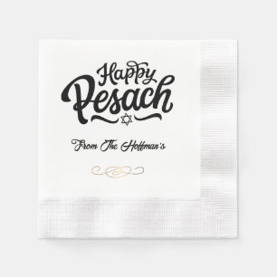 Serviette En Papier Bonne Pâque   Simple traditionnel noir et blanc