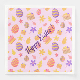Serviette En Papier Bonne Personnaliser Pâques violettes