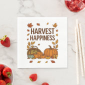 Serviette En Papier Bonne récolte - Citrouille d'automne et feuilles d (En situation)