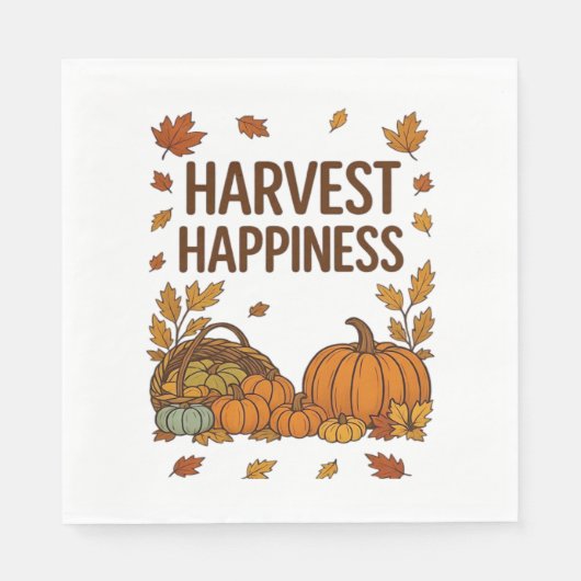 Serviette En Papier Bonne récolte - Citrouille d'automne et feuilles d (Devant)