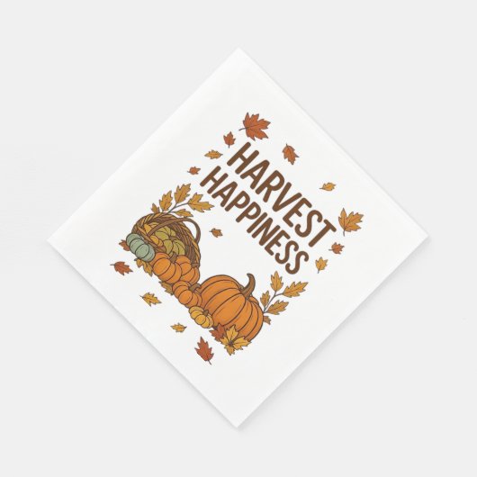 Serviette En Papier Bonne récolte - Citrouille d'automne et feuilles d (Coin)
