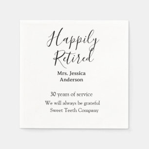 Serviette En Papier Bonne retraite ajouter le nom années de service à