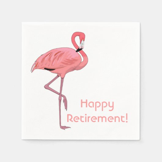 Serviette En Papier Bonne retraite Parti Flamant rose rose (Devant)