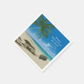 Serviette En Papier "Bonne retraite" Plage tropicale papier personnali (Coin)
